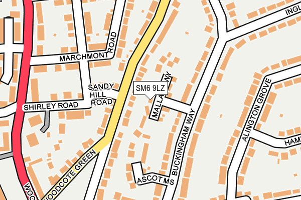 SM6 9LZ map - OS OpenMap – Local (Ordnance Survey)