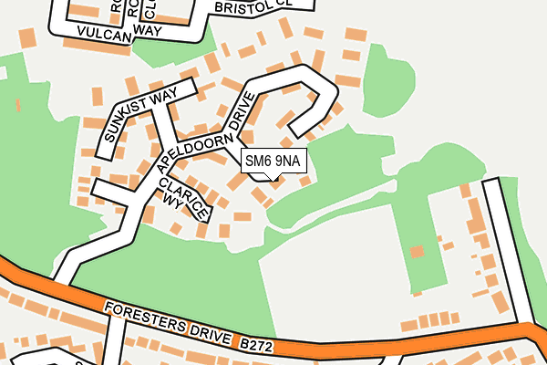 SM6 9NA map - OS OpenMap – Local (Ordnance Survey)