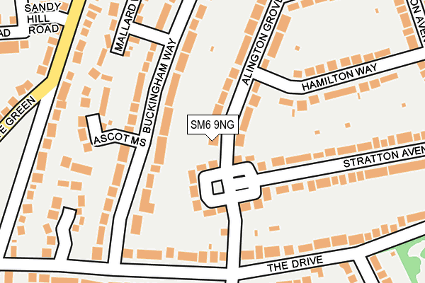SM6 9NG map - OS OpenMap – Local (Ordnance Survey)