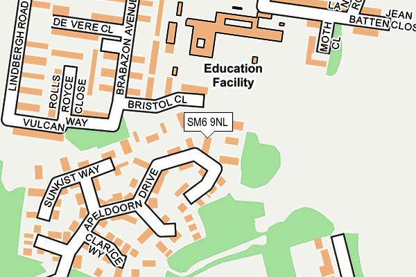 SM6 9NL map - OS OpenMap – Local (Ordnance Survey)