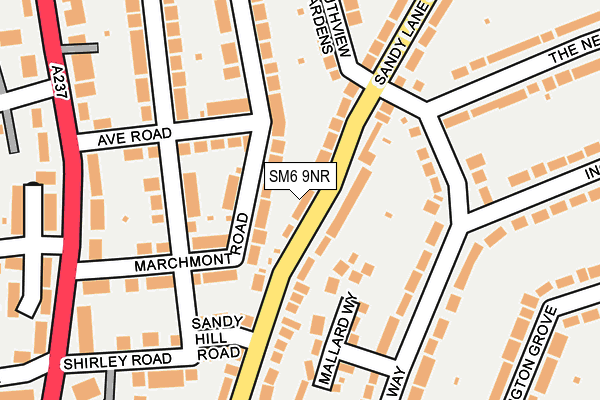 SM6 9NR map - OS OpenMap – Local (Ordnance Survey)