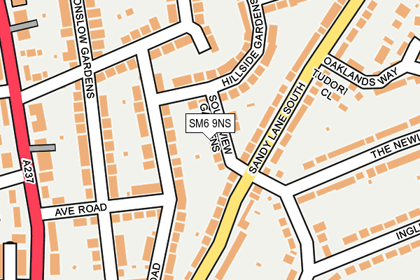 SM6 9NS map - OS OpenMap – Local (Ordnance Survey)