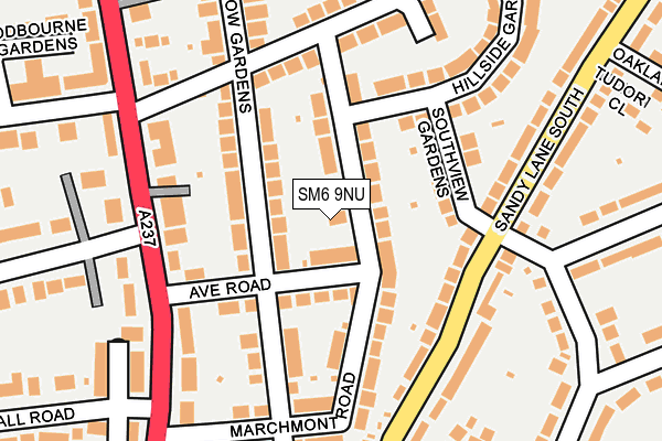 SM6 9NU map - OS OpenMap – Local (Ordnance Survey)