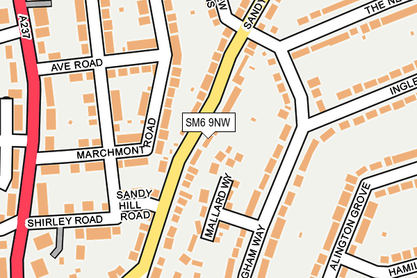 SM6 9NW map - OS OpenMap – Local (Ordnance Survey)