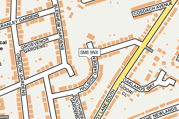 SM6 9NX map - OS OpenMap – Local (Ordnance Survey)