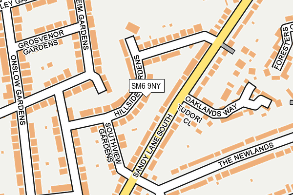 SM6 9NY map - OS OpenMap – Local (Ordnance Survey)