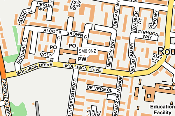 SM6 9NZ map - OS OpenMap – Local (Ordnance Survey)