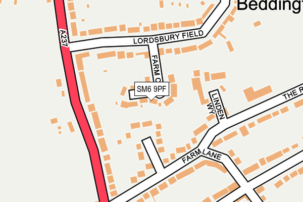 SM6 9PF map - OS OpenMap – Local (Ordnance Survey)
