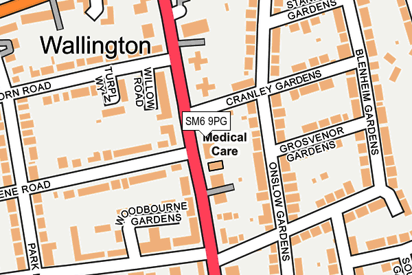 SM6 9PG map - OS OpenMap – Local (Ordnance Survey)