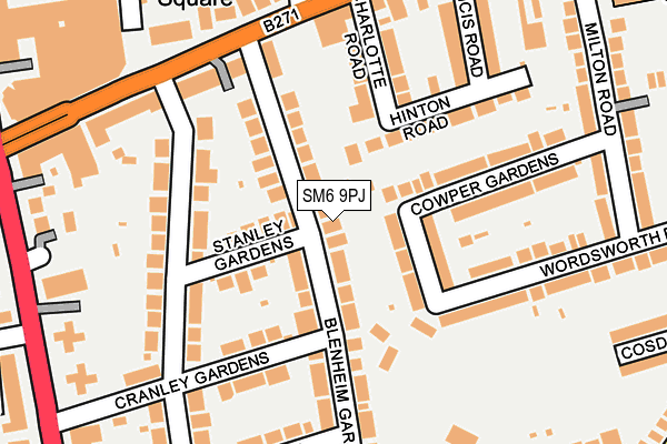 SM6 9PJ map - OS OpenMap – Local (Ordnance Survey)