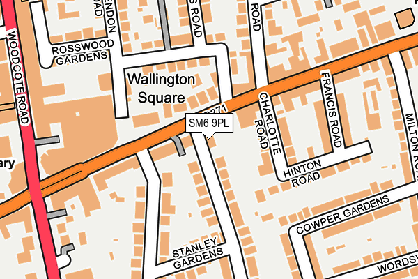 SM6 9PL map - OS OpenMap – Local (Ordnance Survey)