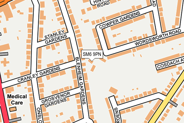 SM6 9PN map - OS OpenMap – Local (Ordnance Survey)