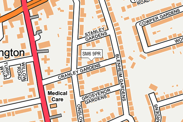 SM6 9PR map - OS OpenMap – Local (Ordnance Survey)