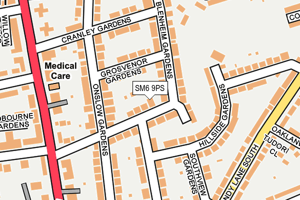 SM6 9PS map - OS OpenMap – Local (Ordnance Survey)