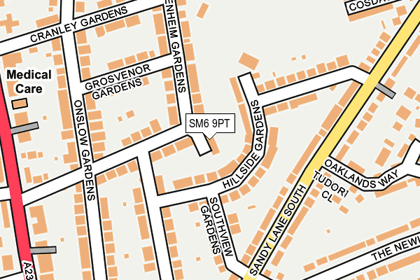 SM6 9PT map - OS OpenMap – Local (Ordnance Survey)