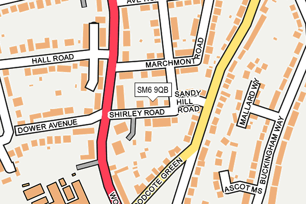SM6 9QB map - OS OpenMap – Local (Ordnance Survey)