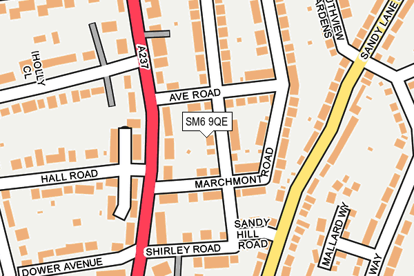 SM6 9QE map - OS OpenMap – Local (Ordnance Survey)