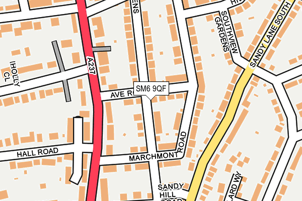 SM6 9QF map - OS OpenMap – Local (Ordnance Survey)