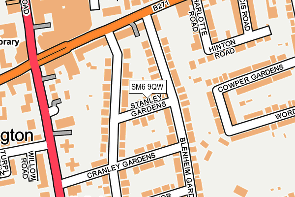 SM6 9QW map - OS OpenMap – Local (Ordnance Survey)