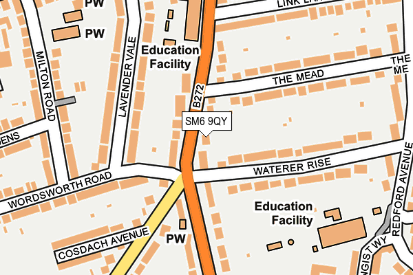 SM6 9QY map - OS OpenMap – Local (Ordnance Survey)