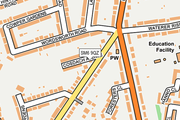 SM6 9QZ map - OS OpenMap – Local (Ordnance Survey)