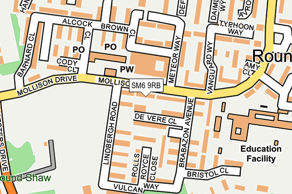 SM6 9RB map - OS OpenMap – Local (Ordnance Survey)