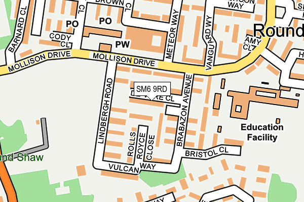 SM6 9RD map - OS OpenMap – Local (Ordnance Survey)