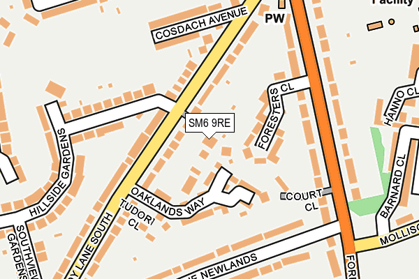 SM6 9RE map - OS OpenMap – Local (Ordnance Survey)