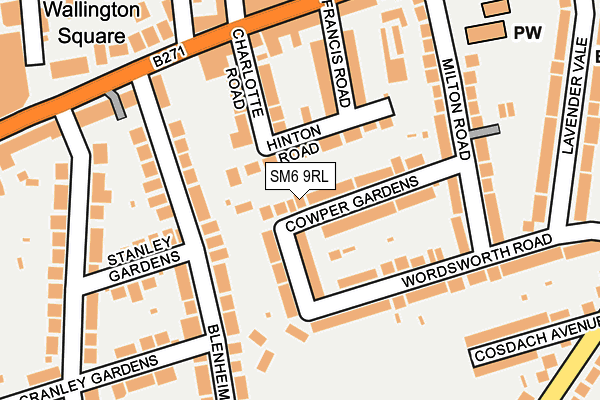 SM6 9RL map - OS OpenMap – Local (Ordnance Survey)