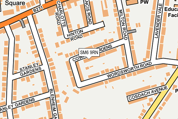 SM6 9RN map - OS OpenMap – Local (Ordnance Survey)