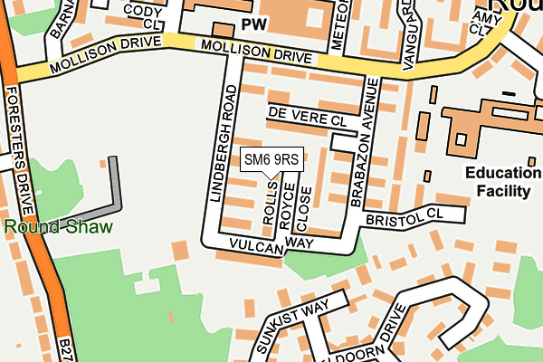 SM6 9RS map - OS OpenMap – Local (Ordnance Survey)