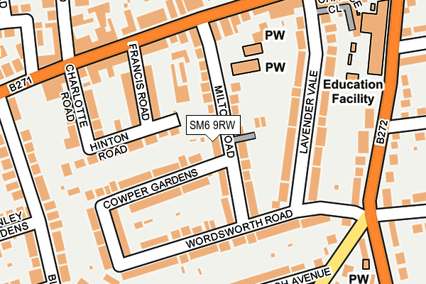 SM6 9RW map - OS OpenMap – Local (Ordnance Survey)