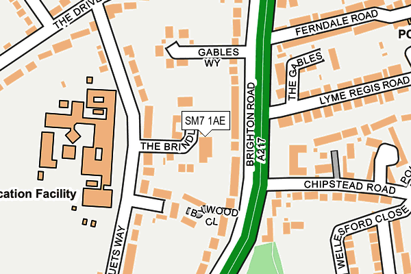 SM7 1AE map - OS OpenMap – Local (Ordnance Survey)