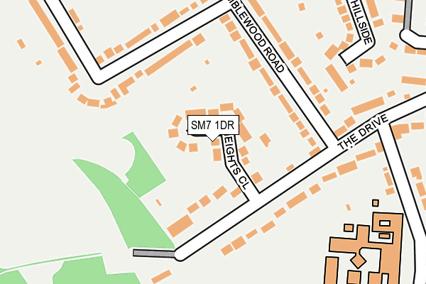 SM7 1DR map - OS OpenMap – Local (Ordnance Survey)