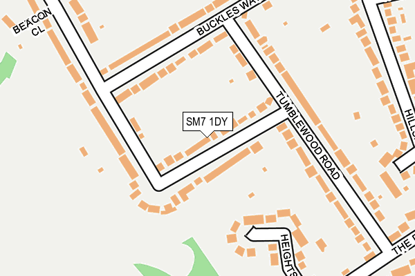 SM7 1DY map - OS OpenMap – Local (Ordnance Survey)
