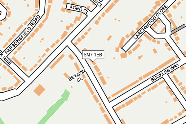 SM7 1EB map - OS OpenMap – Local (Ordnance Survey)