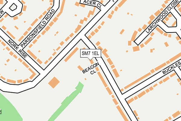 SM7 1EL map - OS OpenMap – Local (Ordnance Survey)