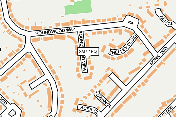 SM7 1EQ map - OS OpenMap – Local (Ordnance Survey)