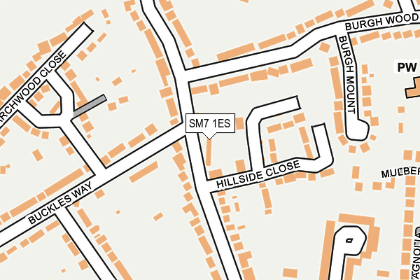 SM7 1ES map - OS OpenMap – Local (Ordnance Survey)