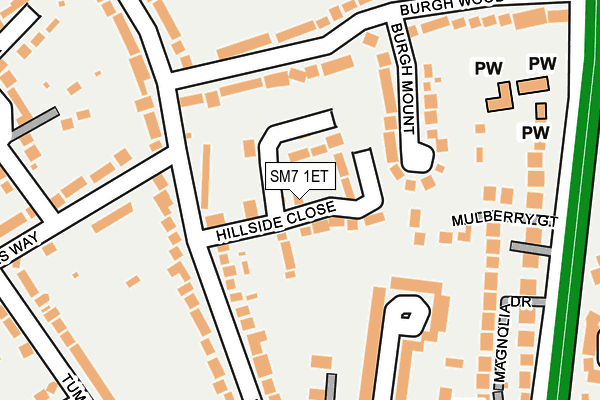 SM7 1ET map - OS OpenMap – Local (Ordnance Survey)