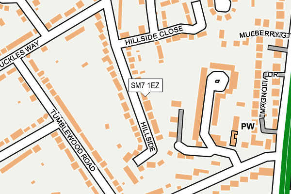 SM7 1EZ map - OS OpenMap – Local (Ordnance Survey)
