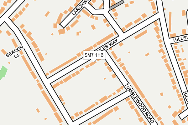 SM7 1HB map - OS OpenMap – Local (Ordnance Survey)