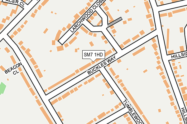 SM7 1HD map - OS OpenMap – Local (Ordnance Survey)