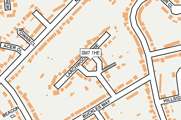 SM7 1HE map - OS OpenMap – Local (Ordnance Survey)