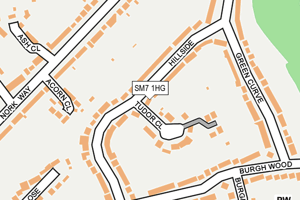 SM7 1HG map - OS OpenMap – Local (Ordnance Survey)