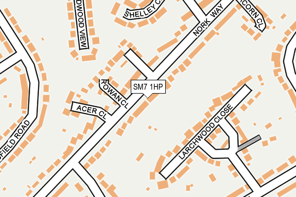 SM7 1HP map - OS OpenMap – Local (Ordnance Survey)