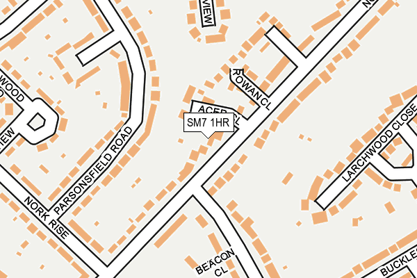 SM7 1HR map - OS OpenMap – Local (Ordnance Survey)