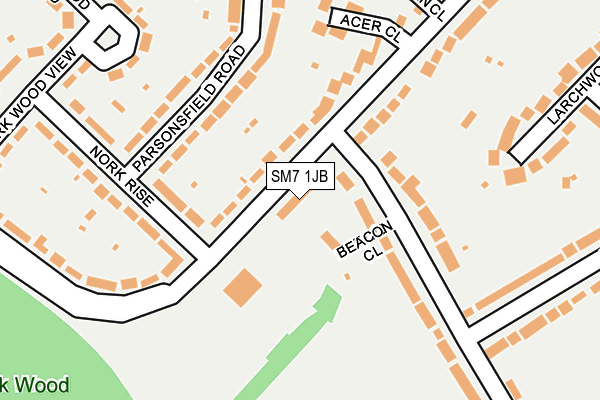 SM7 1JB map - OS OpenMap – Local (Ordnance Survey)