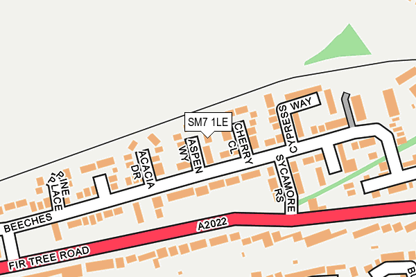 SM7 1LE map - OS OpenMap – Local (Ordnance Survey)