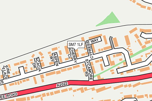 SM7 1LF map - OS OpenMap – Local (Ordnance Survey)